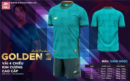 Áo Không Logo Riki Golden 2 Xanh Ngọc